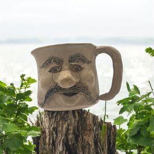 Collectible Ugly Mug Cup - Long Nose / Cyrano de Bergerac - Tan - Signed Hammond